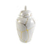Gold & White Patterned Jar